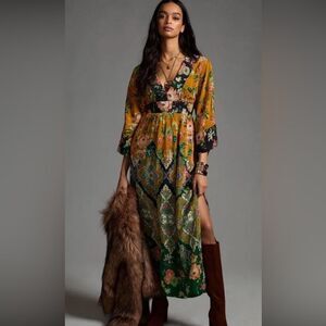Anthropologie Floral Printed Maxi Dress
